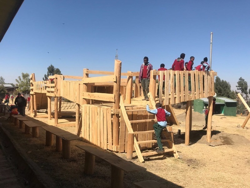Teams build adventure playground