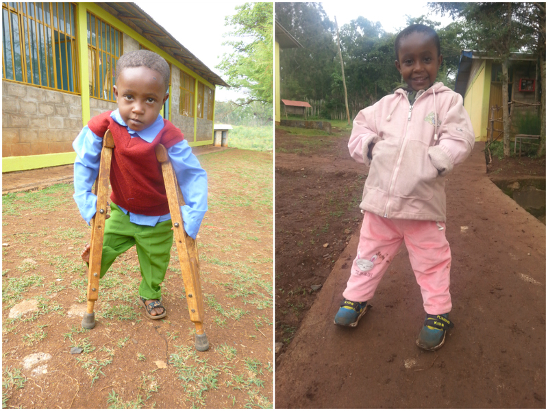 Sena wears a pair of shoes for the first time