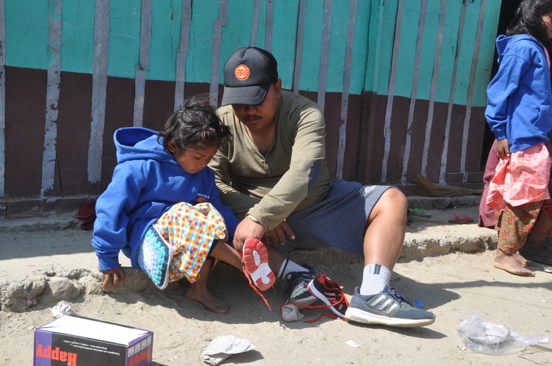 The unfamiliar feeling of shoes